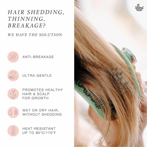 Manta Original Anti-Breakage Hairbrush - Gentle Detangling Brush for All Hair Types | Pink
