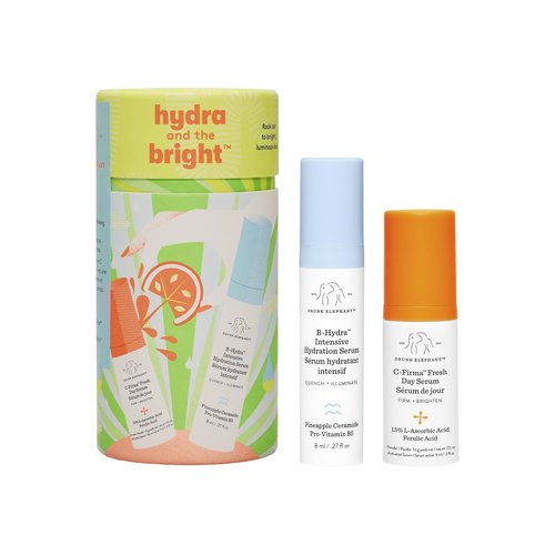 Drunk Elephant Hydra & Bright Skincare Set - C-Firma (9 ml) & B-Hydra (8 ml) - Clean, Cruelty-Free, Dermatologist-Tested