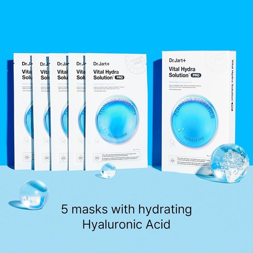 Dr.Jart+ Dermask Vital Hydra Solution - Hydrating Korean Face Mask with Hyaluronic Acid | Sheet Mask for Radiant Skin