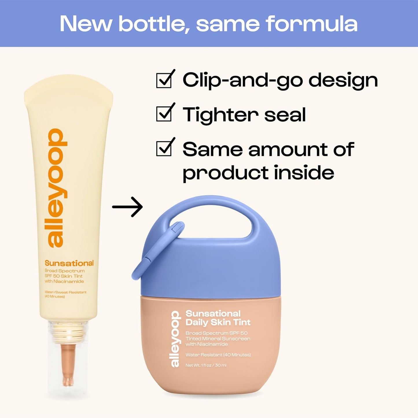 Alleyoop Sunsational Tinted Moisturizer SPF 50 - Hydrating Mineral Sunscreen with Jojoba, Vegan & Cruelty-Free (Dawn)