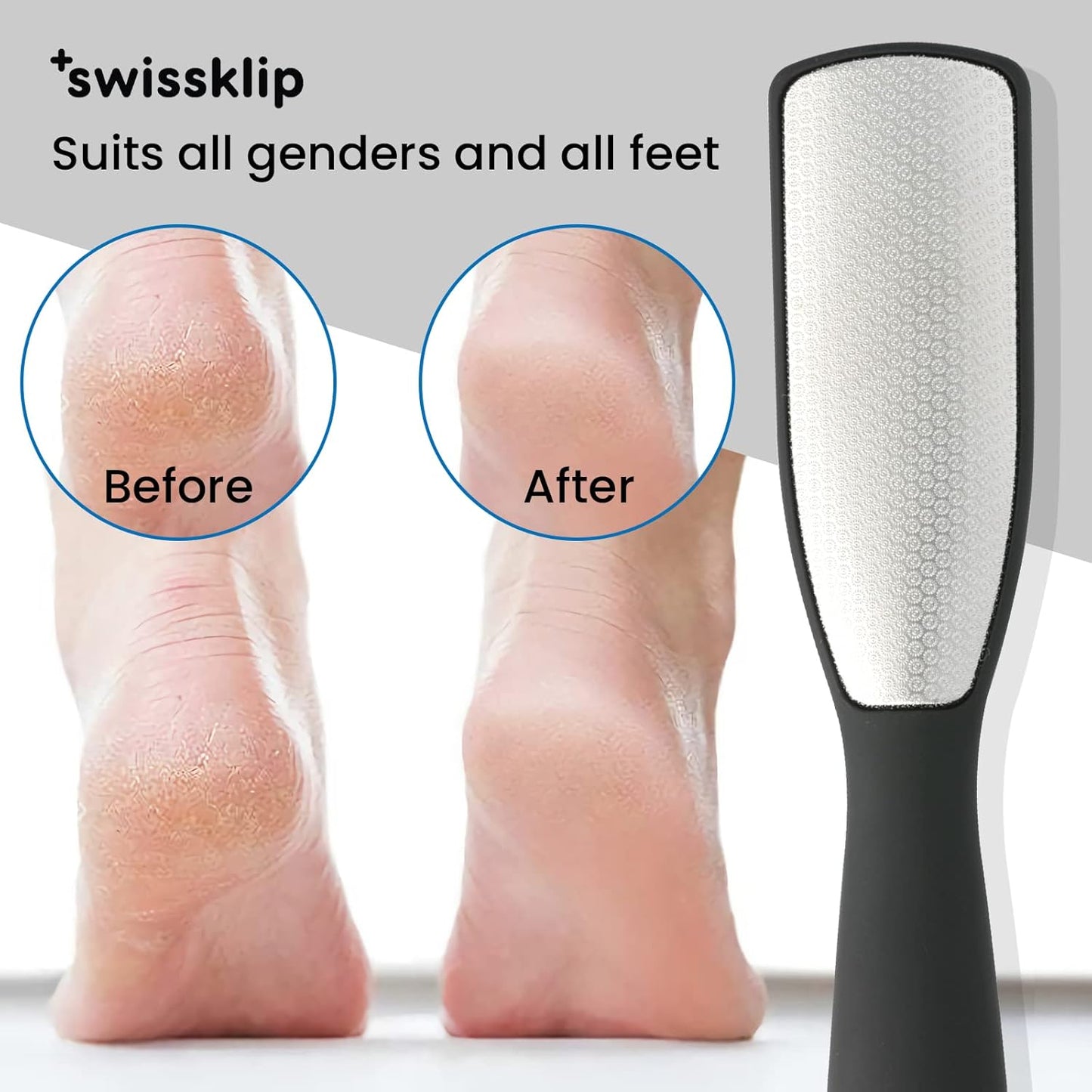 Swissker Foot File Callus Remover - Luxurious Heel Scraper for Cracked Heels | 1 Pack