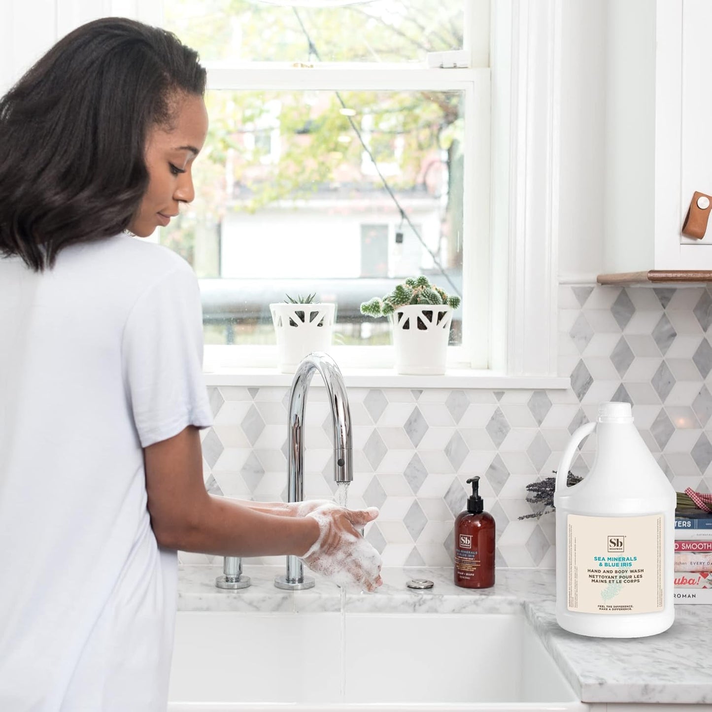 Soapbox Liquid Hand Soap - Gentle, Moisturizing Body Wash with Sea Minerals & Blue Iris | Gallon Size, Vegan & Cruelty-Free