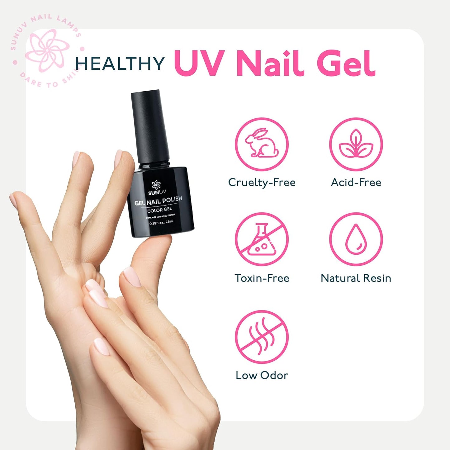 SUNUV Gel Nail Polish Kit - 23 Pcs with UV Light | 12 Vibrant Colors & Manicure Tools for Home Salon