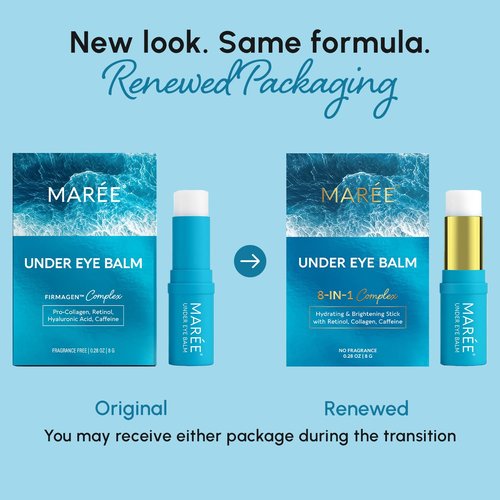 MAREE Under Eye Balm Stick - Hydrating Retinol & Caffeine Brightener for Dark Circles & Wrinkles
