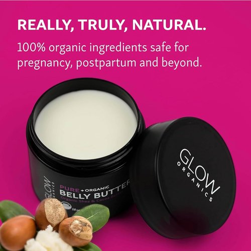 Glow Organics Belly Butter - Nourishing Stretch Mark Cream for Pregnancy | 8 oz