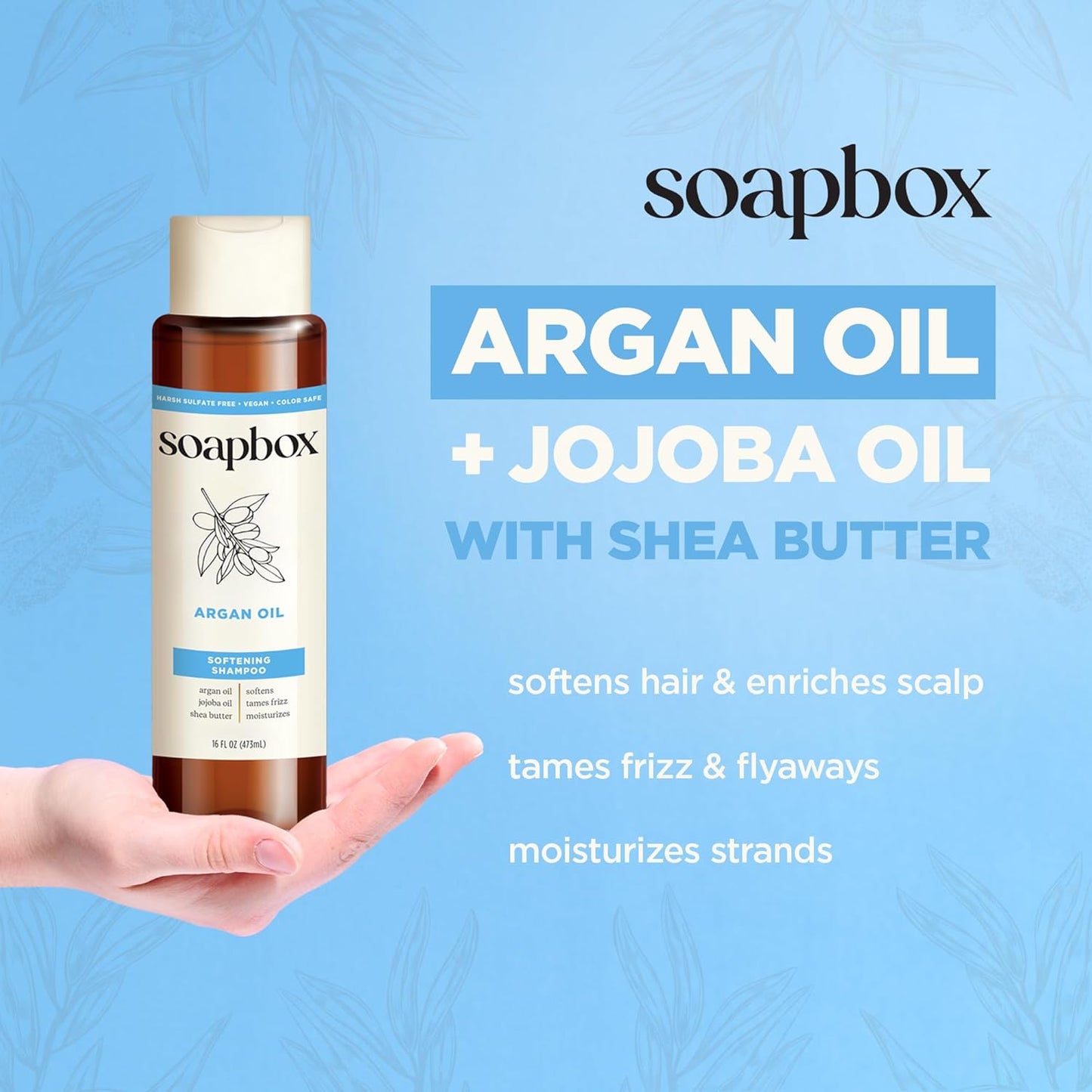 Soapbox Argan Oil Conditioner - Sulfate-Free, Paraben-Free & Vegan | 33.8 Ounces Color Safe Formula