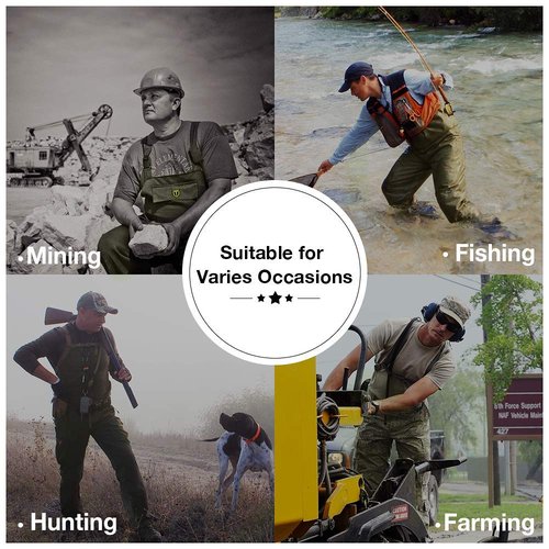 TIDEWE Bootfoot Chest Wader, 2-Ply Nylon/PVC Waterproof Fishing & Hunting Waders with Boot Hanger for Men and Women Brown Size 11