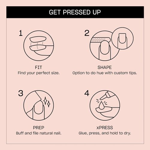 OPI On Point Press On Nails - Short Round & Squoval Styles | 24 Count With Nail Glue | Long Lasting, Reusable