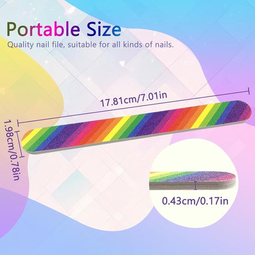 LNAUJS Nail Files - 12PCS Professional Double-Sided 100/180 Grit for Manicure & Pedicure