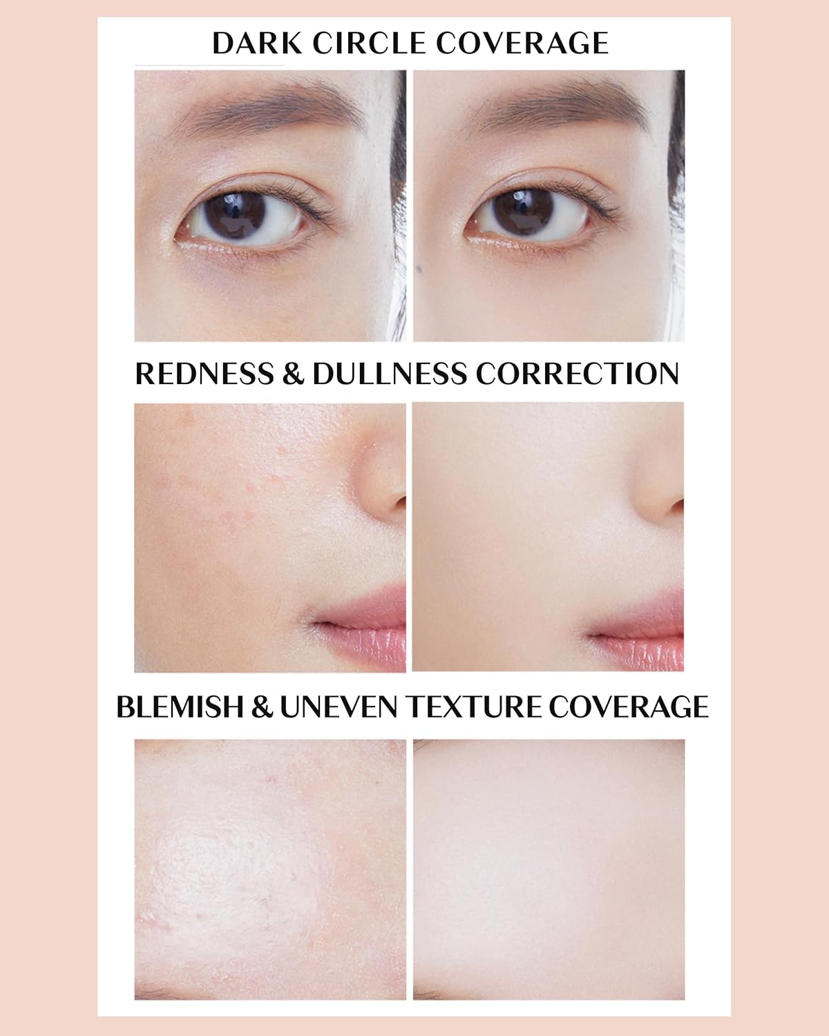 THESAEM Cover Perfection Concealer Palette - 6-Color Multi Concealer for Medium Skin Tones 20-23 | Dual Brush Included - Ideal for Blemishes & Dark Circles