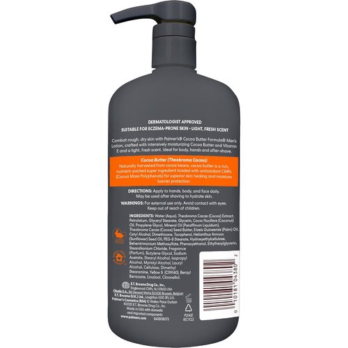 Palmer's Cocoa Butter Formula Men's Face Moisturizer - 3-in-1 Fast Absorbing Lotion, 33.8 oz | 48-Hr Hydration with Vitamin E