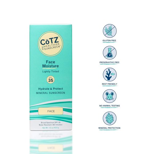 CoTZ Face Moisture Tinted Mineral Sunscreen - Broad Spectrum SPF 35 | 1.5 oz / 42.5 g
