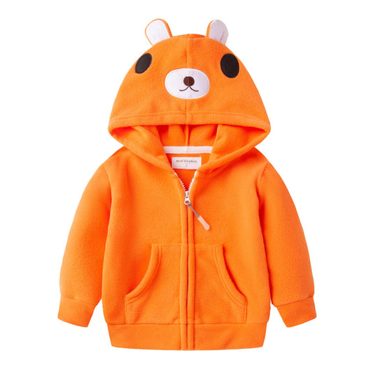 Mud Kingdom Adorable Kids Fleece Animal Costume Hoodies 6T Orange Bear