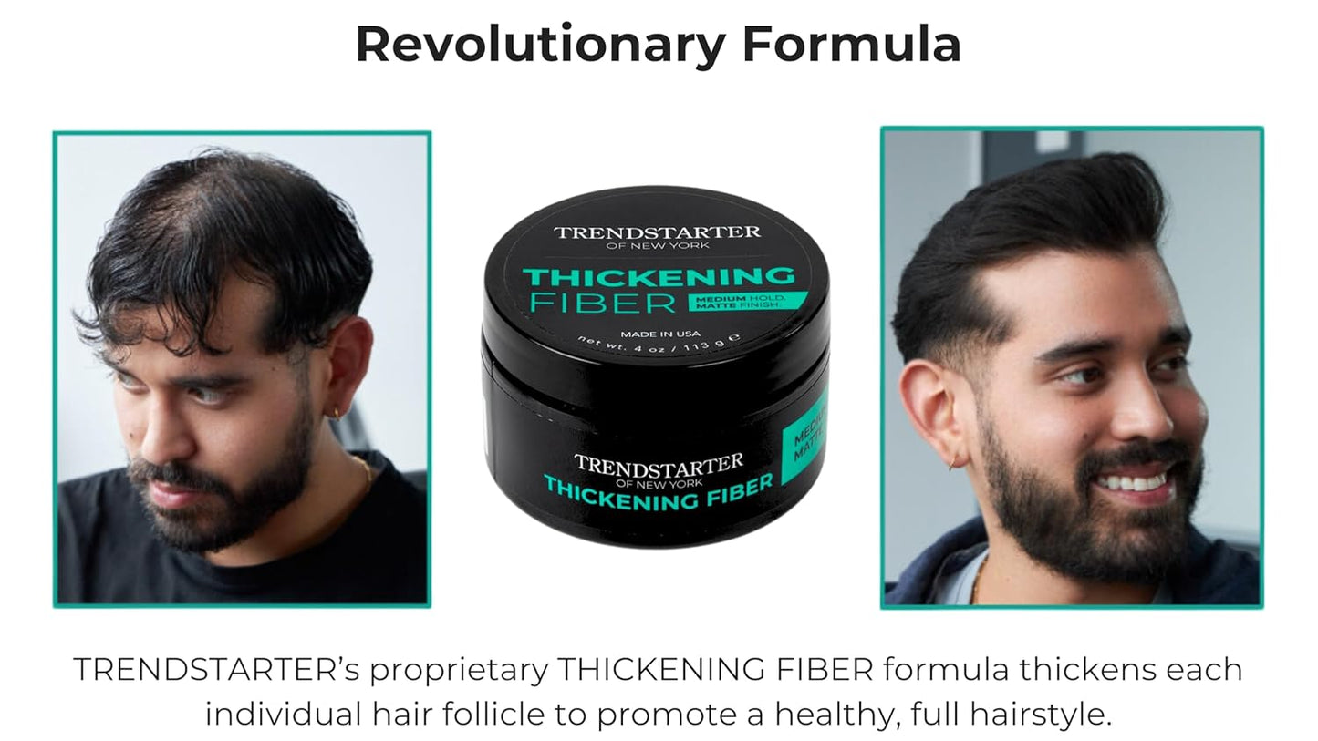 TRENDSTARTER Thickening Fiber Pomade - Medium Hold, Matte Finish - 4oz Water-Based Hair Clay