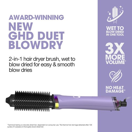 GHD Duet Blow Dry - Hair Dryer Brush for Wet to Blow Dried Styling | 3X Volume & 24-Hour Shine
