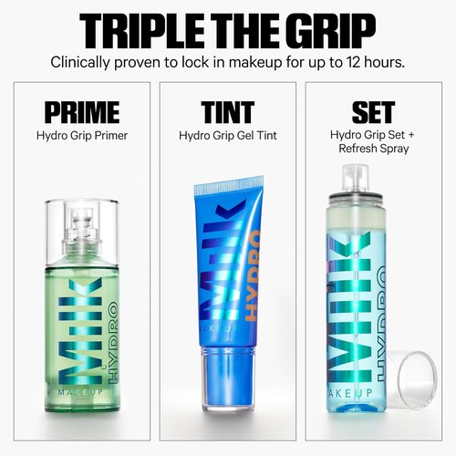 Milk Makeup Hydro Grip Set + Refresh Spray - Hydrating Facial Mist with Hyaluronic Acid for Long-Lasting Dewy Skin