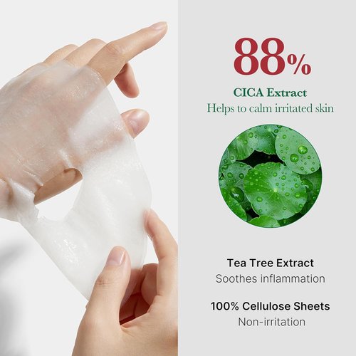 Medicube Super Cica Daily Facial Masks - 60-Second Soothing & Hydrating Mask with 88% Cica | 30 Sheets, Vegan Certified