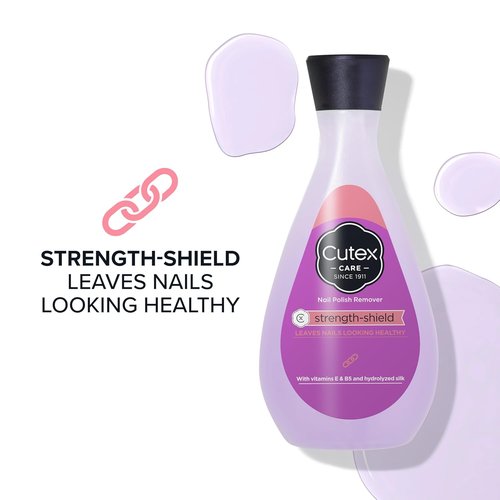 Cutex Strength Shield Nail Polish Remover - Nourishing Formula with Vitamins E & B5 | 6.7 fl oz