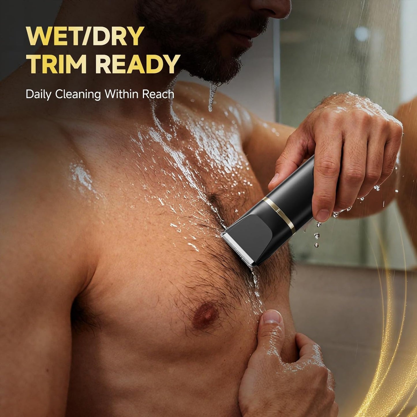 Skiennix Beard Trimmer - IPX7 Waterproof Electric Razor Grooming Kit for Men | Wet/Dry Use, Black