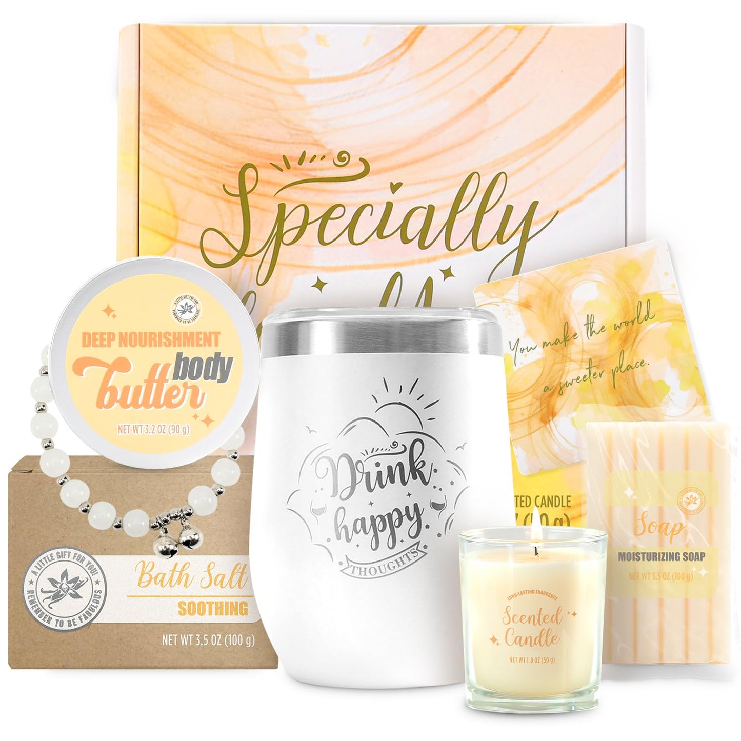 Gifts for Women BODY & EARTH Birthday Gifts for Women, Vanilla Bath Set Spa Gifts for Women, 6pcs Self Care Gifts for Women Vanilla Spa Kit Womens Christmas Gifts, Gift Sets for Women