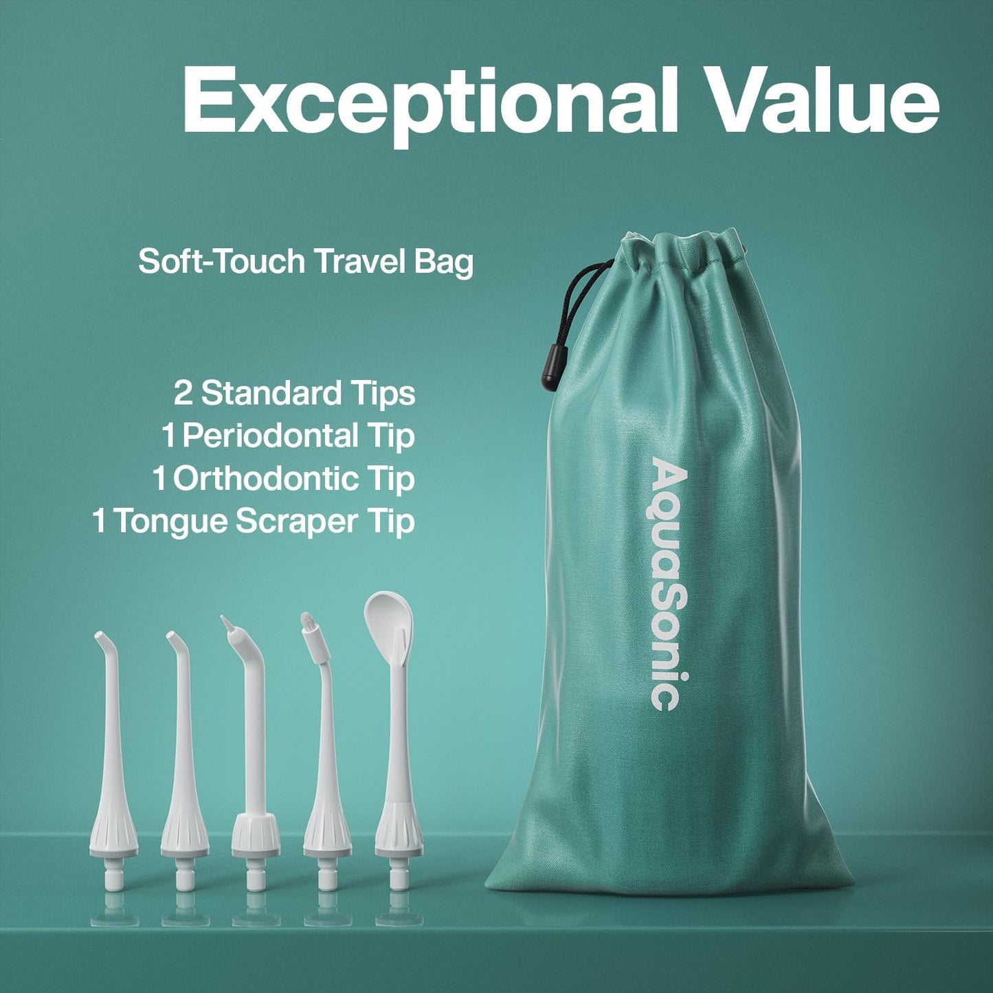 AquaSonic Water Flosser - Cordless Rechargeable Oral Irrigator for Teeth Cleaning | 5 Jet Tips, Waterproof