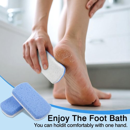 Durable Callus Remover & Dual-Sided Foot Scrubber for Exfoliation and Pedicure ，2-Pack Glass Pumice Stones