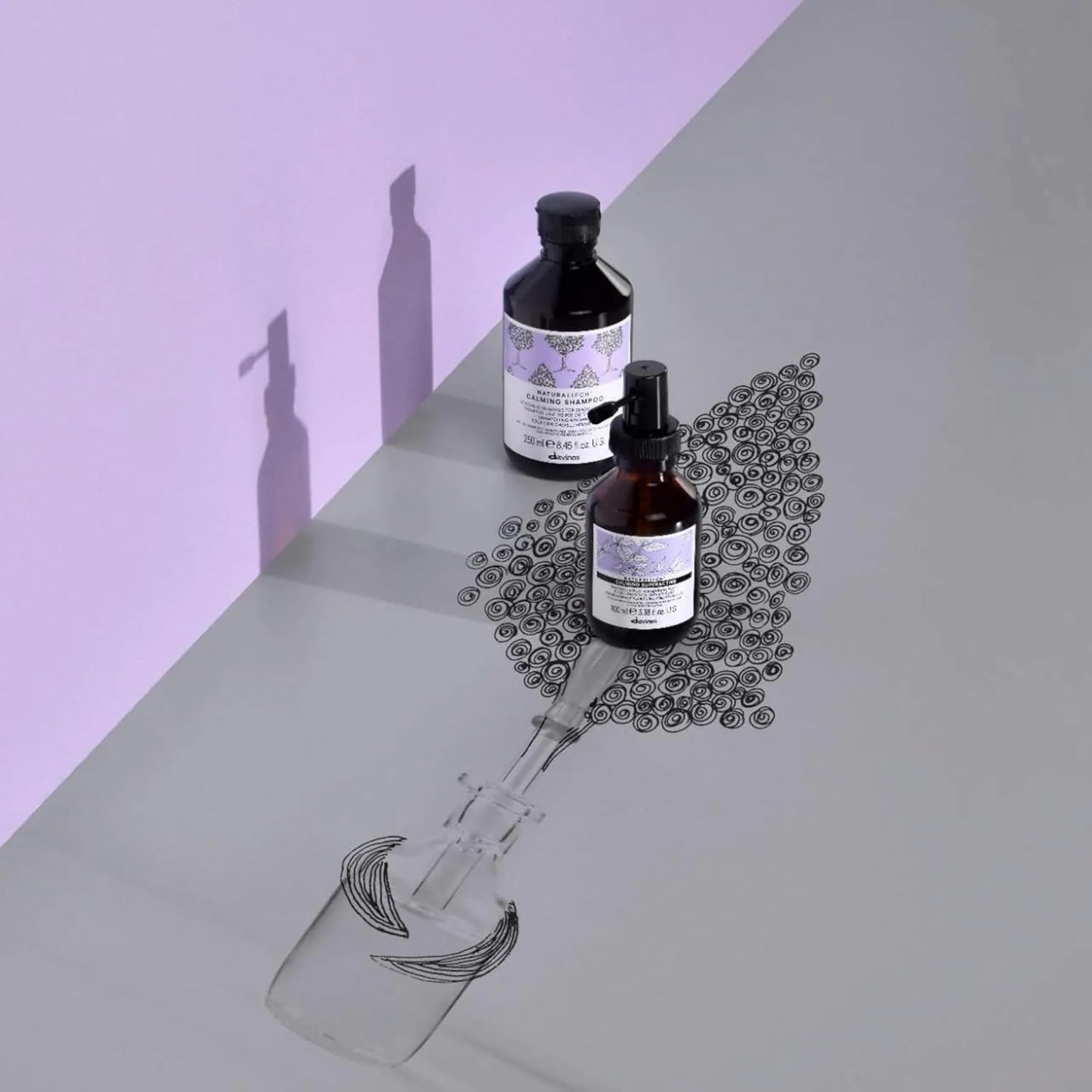 Davines Naturaltech Calming Superactive Leave-In Serum - Soothes Sensitive Scalp with Blueberry Phytoceuticals, 3.38 Fl Oz
