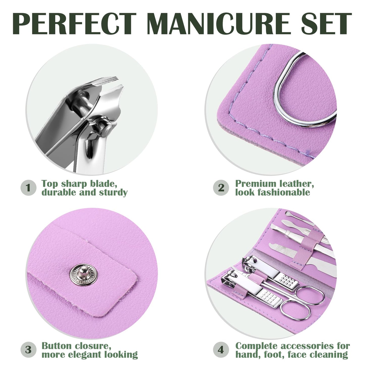 WILLBOND 12 Sets Manicure Set Nail Clippers Pedicure Kit 7 in 1 Stainless Steel Professional Pedicure Set Grooming Kits Nail Care Tools with Travel Case for Nail Care Multi Color (Bright Colors)
