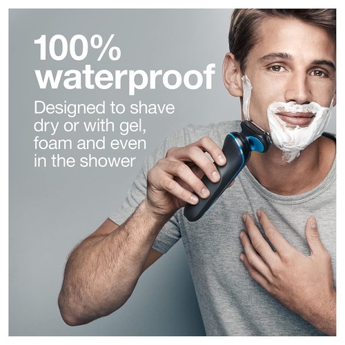 Braun Series 5 5049cs Electric Shaver - Cordless Wet & Dry Face Shaver with Beard Trimmer | Blue