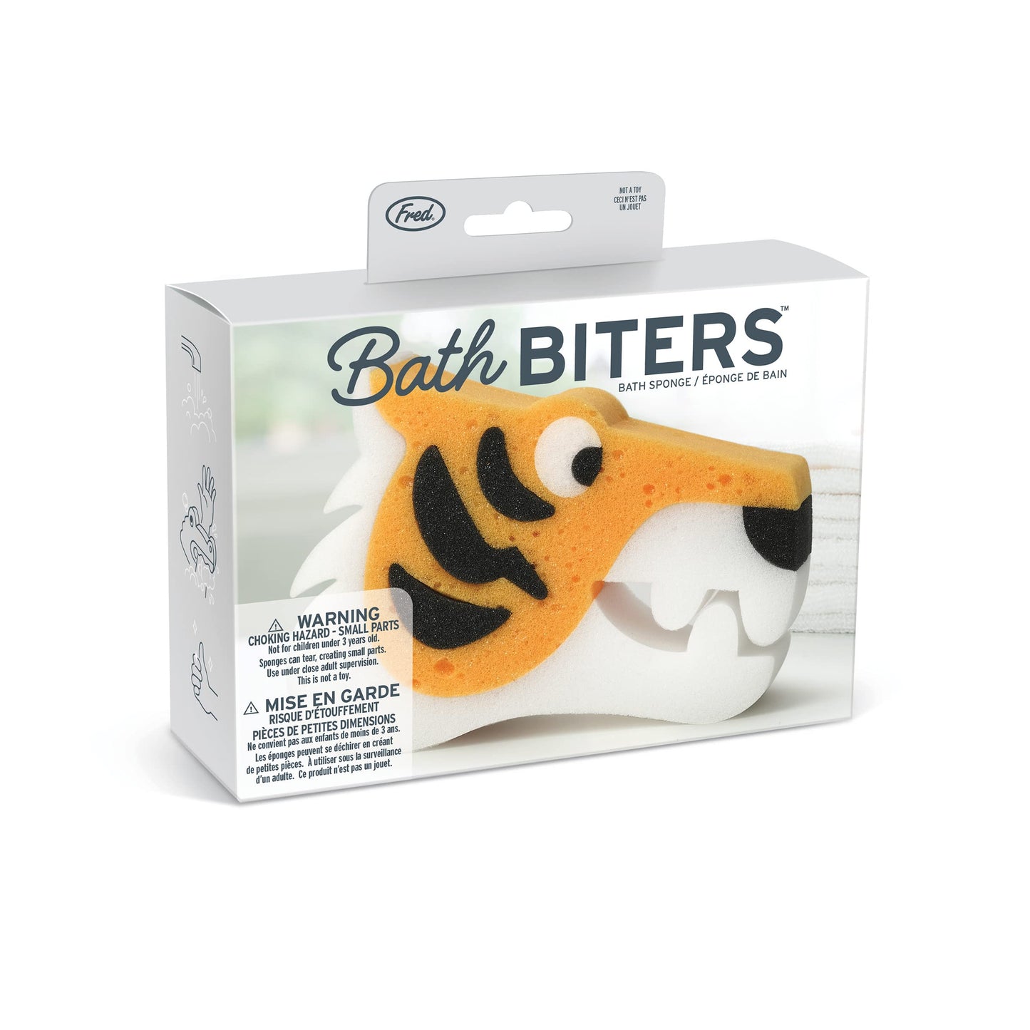 Genuine Fred Bath Biters, Children's Bath Sponge, Tiger