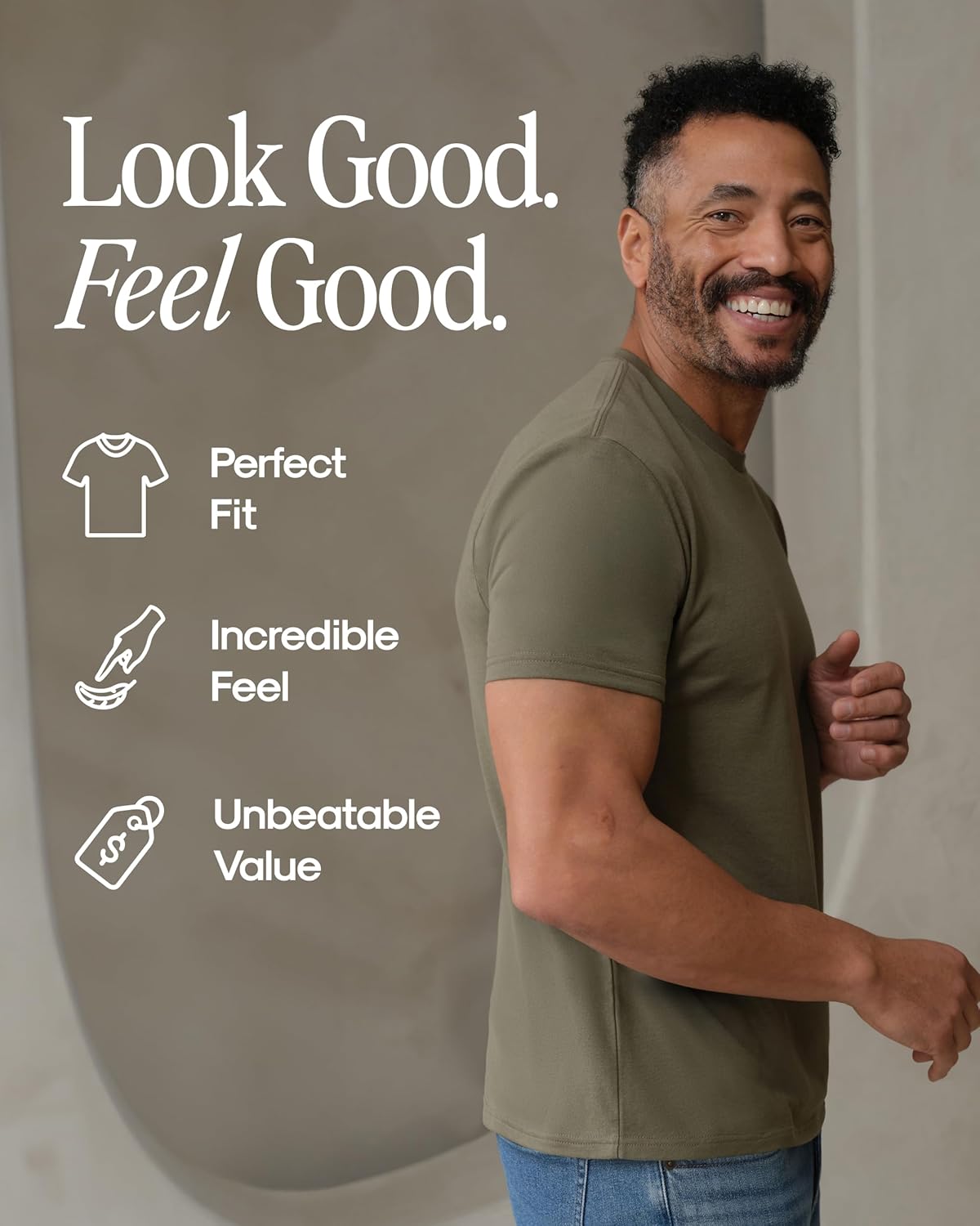 True Classic Men's T-Shirts - Short Sleeve Crew Neck Cotton Blend Tees for Ultimate Comfort