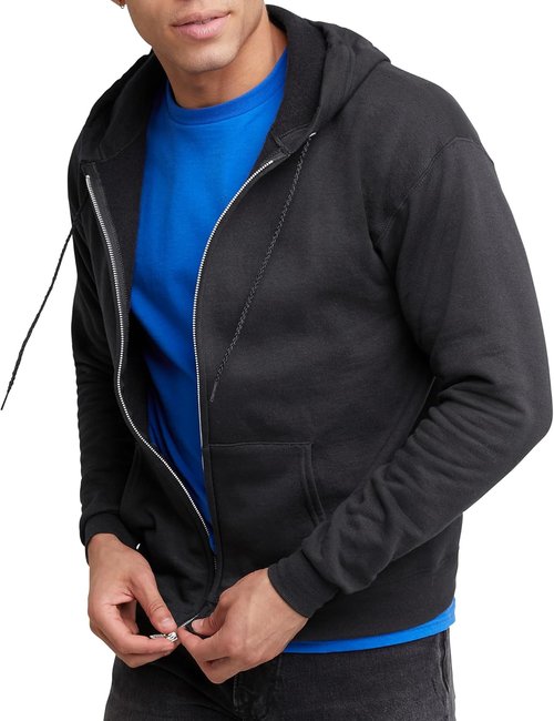 Hanes Men's Zip-Up Hoodie - EcoSmart Fleece Full-Zip Sweatshirt for Ultimate Comfort