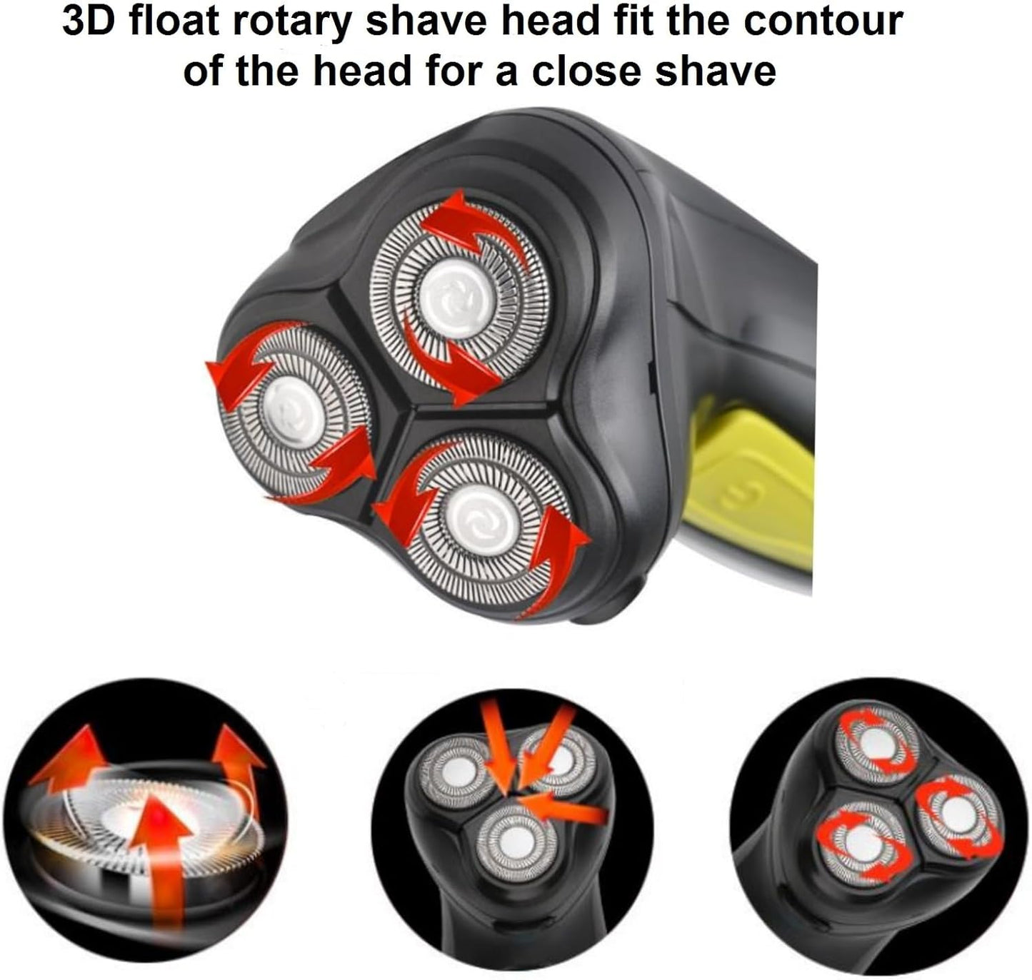 Skiennix Professional Corded Electric Shaver - 3D Rotary Razor for Close Shave | Pop-Up Trimmer Included