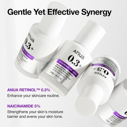 Anua Retinol Serum - Anti-Aging Solution for Textured Skin | 0.3% Retinol, 5% Niacinamide, 30ml