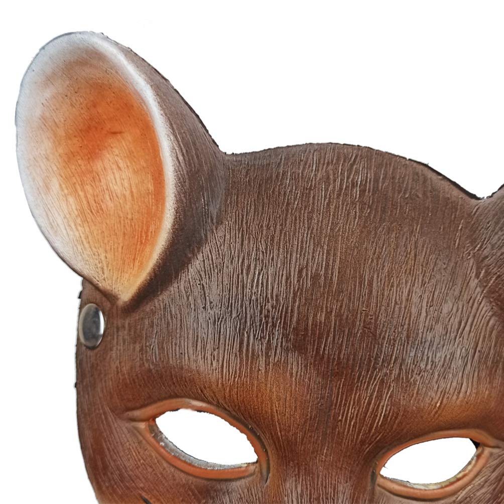 NOLITOY Rat Head Masks Animal Mouse Masks for Halloween Costume Party Props Brown