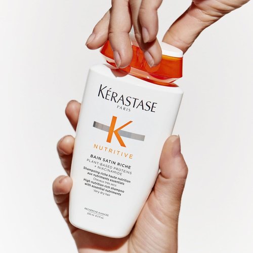 KERASTASE Nutritive Bain Satin Riche Shampoo - Deeply Replenishes Moisture | Plant-Based Proteins & Niacinamide | For Medium to Thick Dry Hair