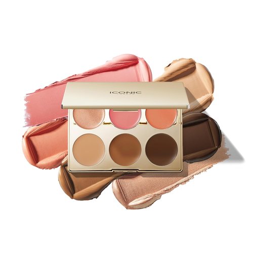 ICONIC LONDON Multi-Use Cream Blush Palette - Bronze & Highlight | Cruelty-Free, Vegan Makeup