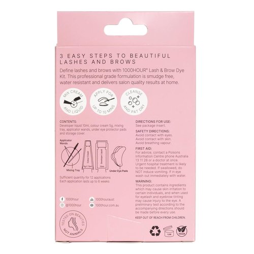 1000 Hour Professional Formula Brow Kit - Long-Lasting Eyebrow Gel & Mascara - 12 Applications in Brown Black