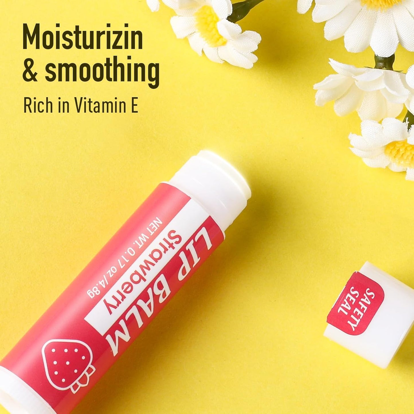 Skiennix 32 Pack Lip Balm | Natural Moisturizing Formula with Vitamin E & Coconut Oil - 8 Flavors for Dry Lips