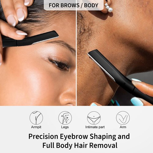 **Skiennix Dermaplane Razor - Gentle Facial Exfoliation Tool for Smooth Skin | Black**