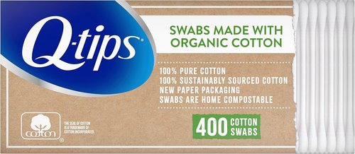 Q-Tips Organic Cotton Swabs - 400 Count Pack for Gentle Cleaning and Care