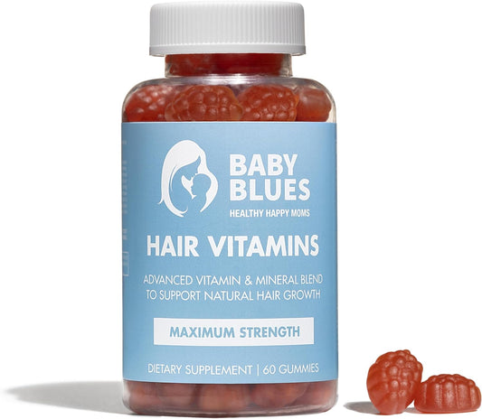 Baby Blues Postpartum Hair Loss Vitamins - Passion Fruit Gummies with Biotin, Collagen & Folate