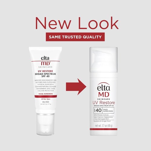 EltaMD UV Restore Face Sunscreen - SPF 40 Mineral Formula for Sun-Damaged Skin Repair | Anti-Aging Benefits