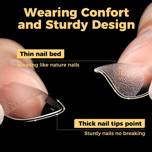 UNA GELLA Extra Short Almond Gel Nail Tips, 216 Pcs Pre-shape XS Almond Nail Tips Full Cover Press On Nails Half Matte Clear Fake Nails For Women Girl DIY Salon At Home 12 Sizes