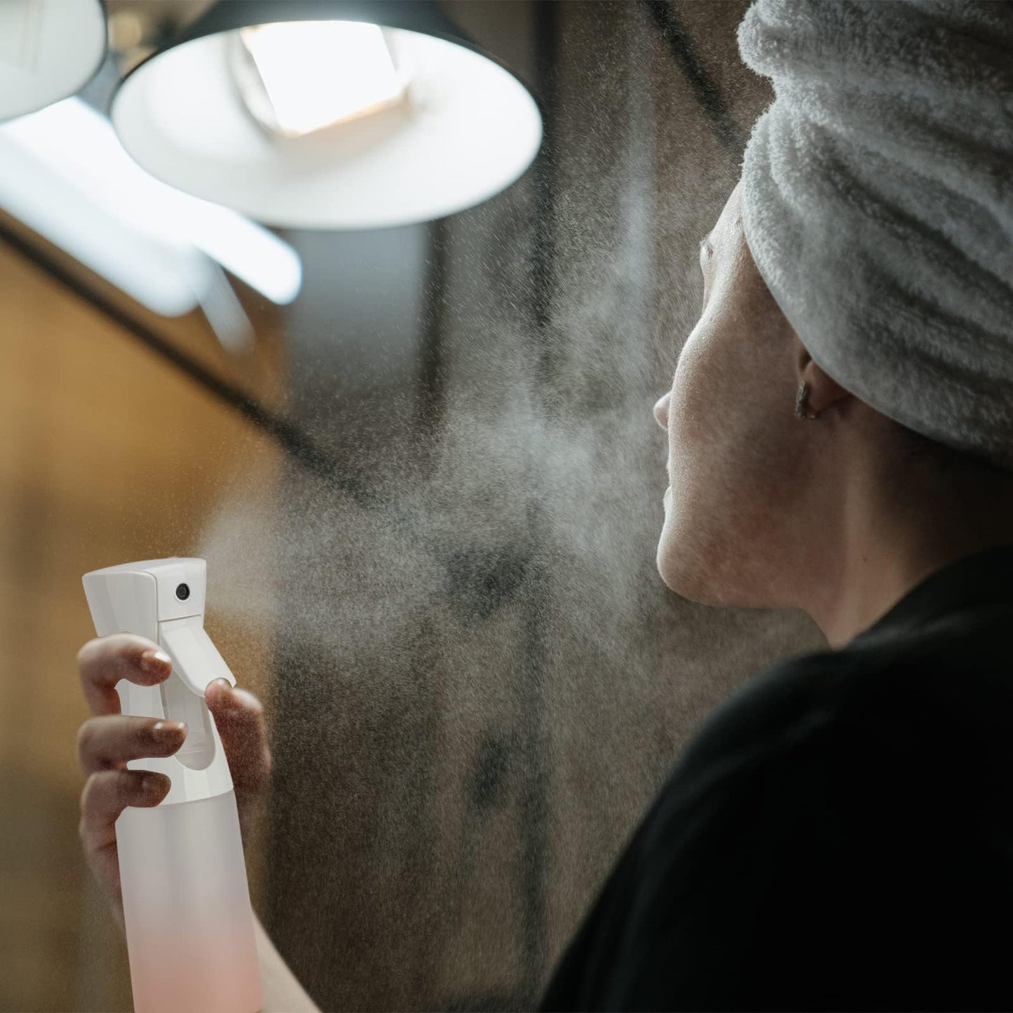 Zuhose Continuous Mist Spray Bottle, 6.8OZ /200ML Hair Mister, Fine Mist Water Spray for Salons, Barber, Plants, Skin Care, Cleaning (Matte Pink, 1 Pack)