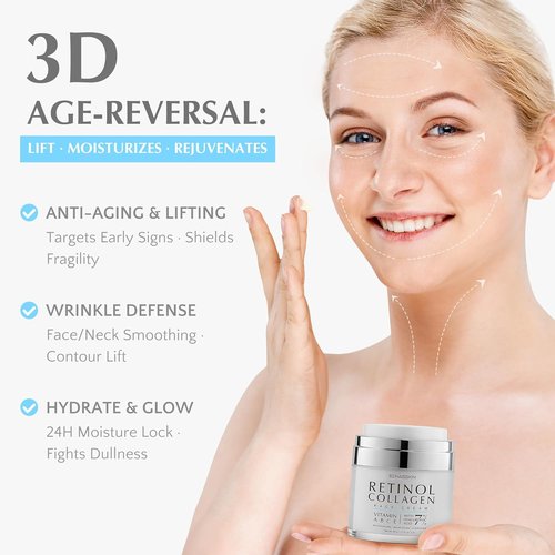 EnaSkin Retinol Collagen Face Cream - Anti-Aging Moisturizer with 7% Hyaluronic Acid | 1.7 Oz for Day/Night Use