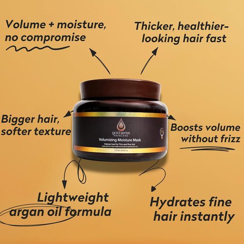 Gold Series Deep Conditioning Hair Mask - Moisturizing Argan Oil Treatment for Dry, Damaged Hair | 18.6 Oz