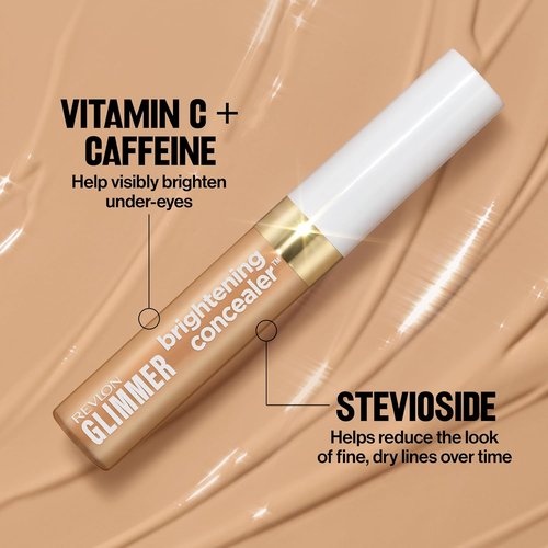 Revlon Glimmer Brightening Concealer - Liquid Under Eye Makeup with Caffeine & Vitamin C | 0.3 fl oz