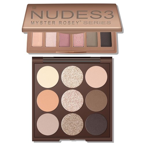 MYSTER ROSEY Neutral Eyeshadow Palette - High-Pigment Brown Matte & Metallic Shimmer - 0.5oz Velvet Nude