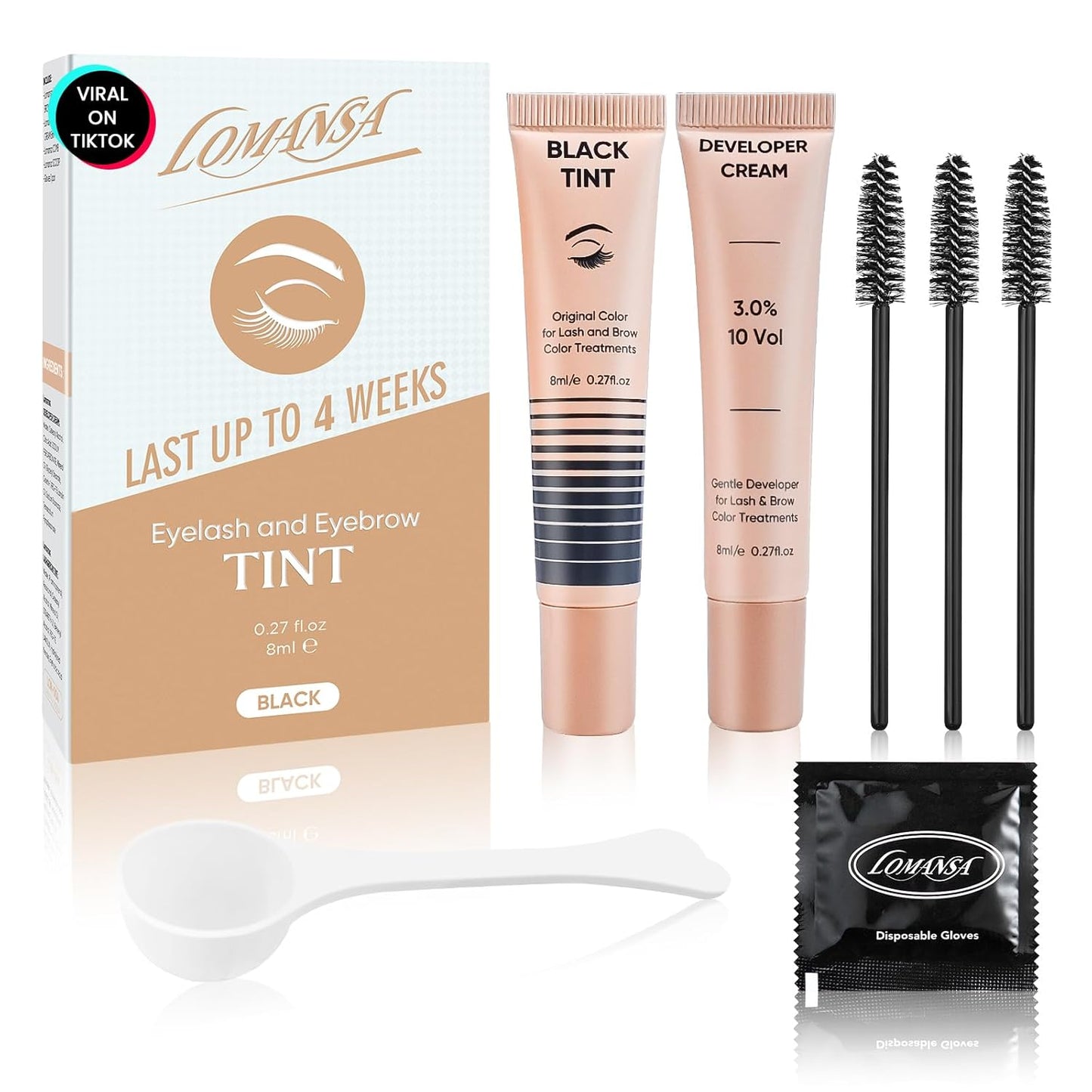 Skiennix Lash Color Kit - Instant Black Eyelash Dye for Natural Results | 8ml, Easy to Use for Beginners